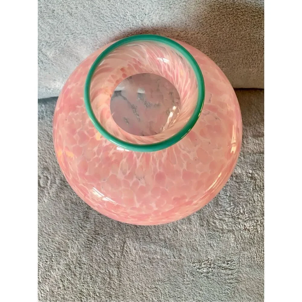 Cohn-Stone Glass Studio Pink Hand Blown Contemporary ART VASE Signed MCM MOD